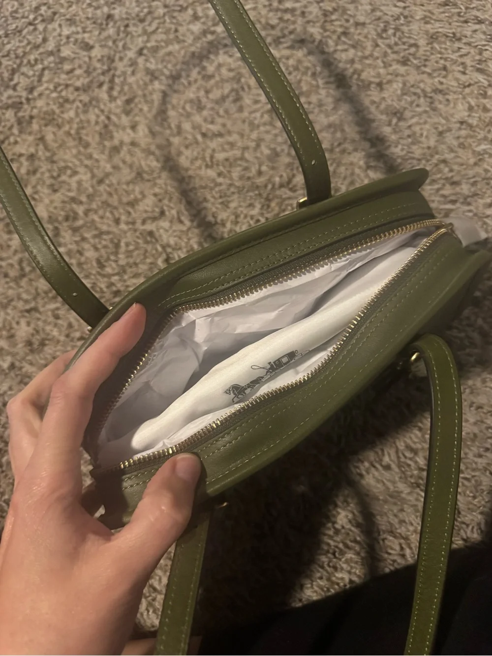 Coach Swing Zip in Olive